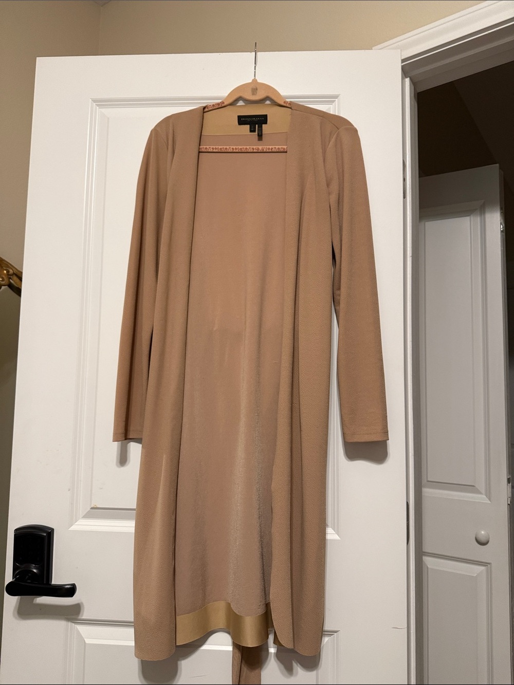 Donna Karan Beige Open-Front Cardigan